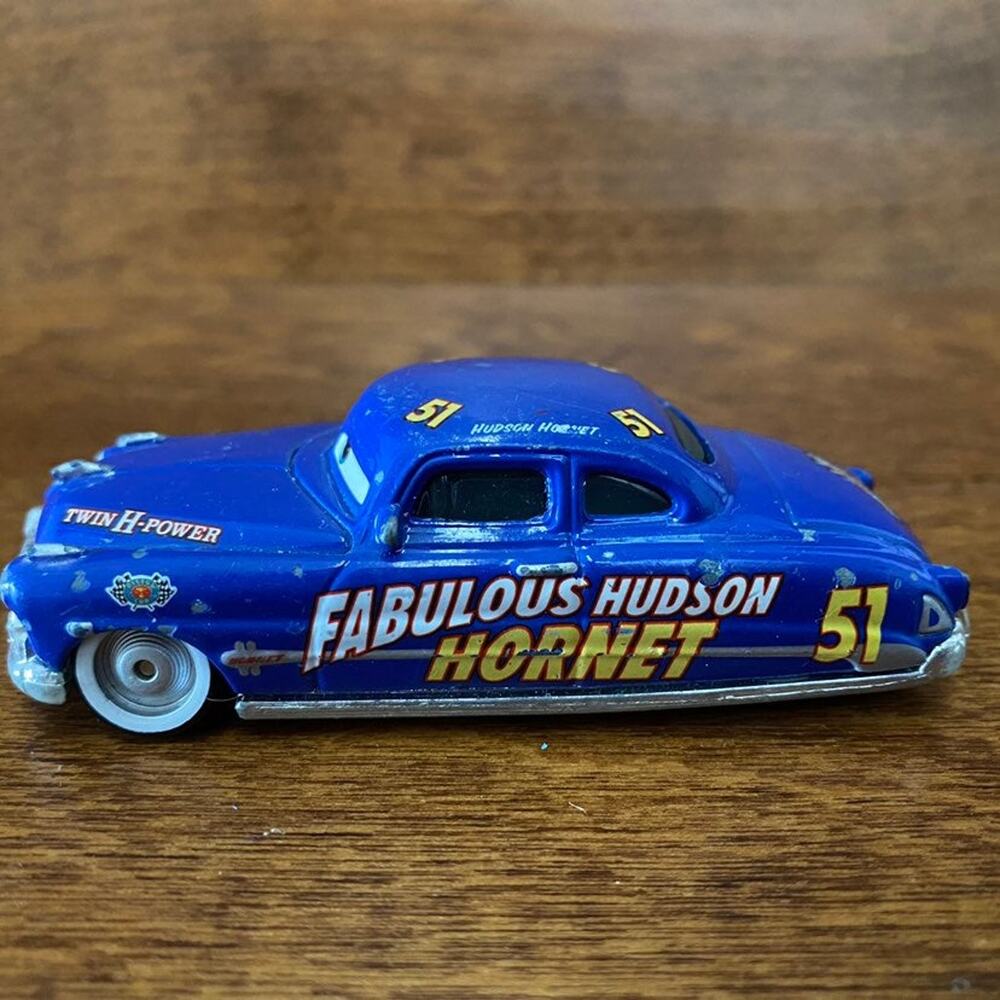 DISNEY Pixar Cars Fabulous Hudson Hornet Blue Diecast Toy Car - Picture 3 of 4